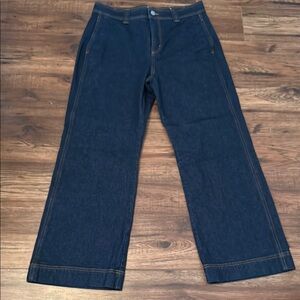 LOFT Blue Flare Wide Leg Jeans